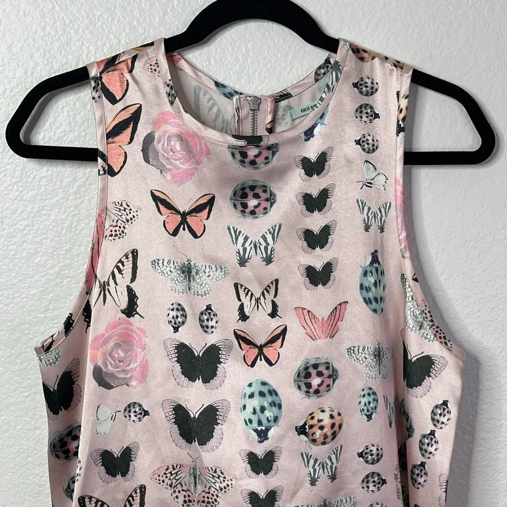 Urban Outfitters Kimchi Blue Butterfly Print Dress‎ Pink Size M Y2K Fairycore - Picture 7 of 15